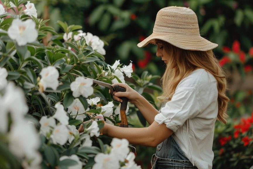 Gros plan sur une fleur de camélia rose en automne